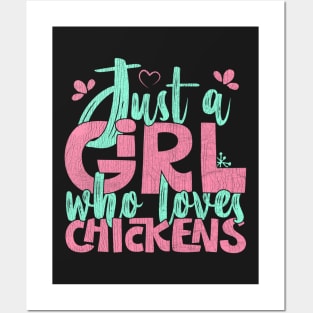 Just A Girl Who Loves Chickens Farmers Gift product Posters and Art